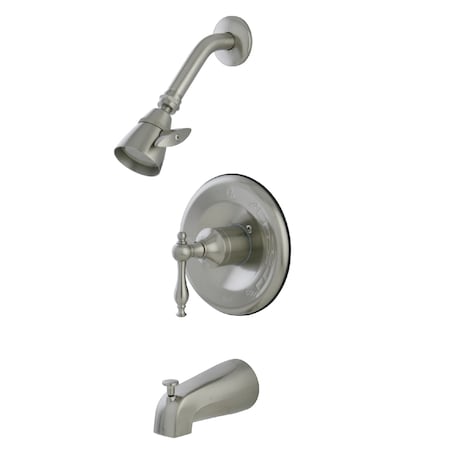 Kingston Brass Tub and Shower Faucet, Standard, 3, Wall Mount, Brushed Nickel KB1638NL