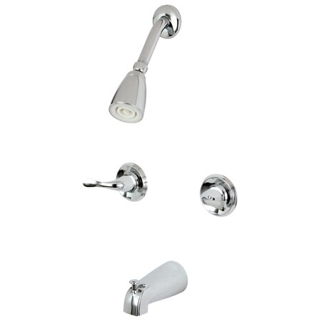 Kingston Brass Tub and Shower Faucet, Polished Chrome, Wall Mount KB2241YL
