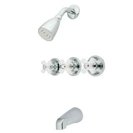 Kingston Brass Tub and Shower Faucet, Polished Chrome, Wall Mount KB231PX