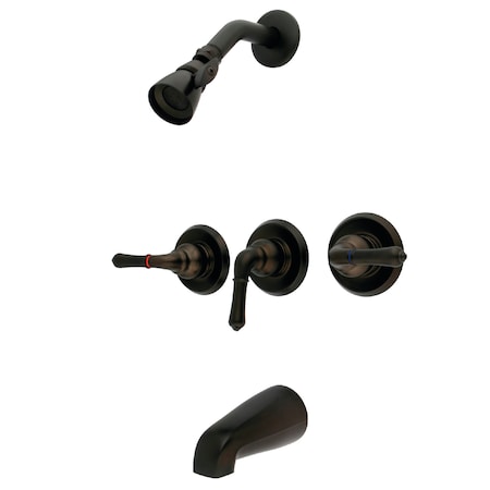 Kingston Brass Tub and Shower Faucet, Oil Rubbed Bronze, Wall Mount KB235