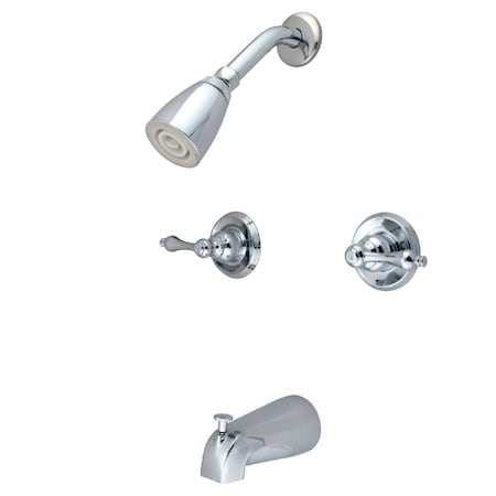 Kingston Brass Tub and Shower Faucet, Polished Chrome, Wall Mount KB241AL