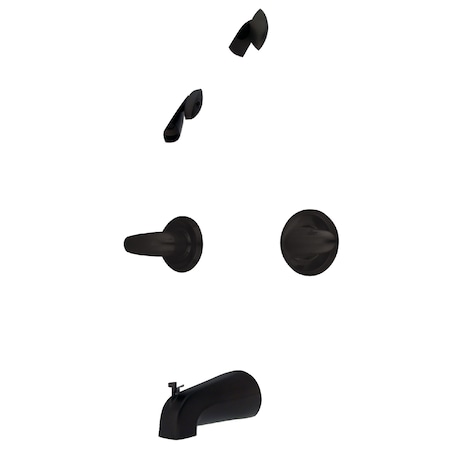 Kingston Brass Tub and Shower Faucet, Oil Rubbed Bronze, Wall Mount KB245LL