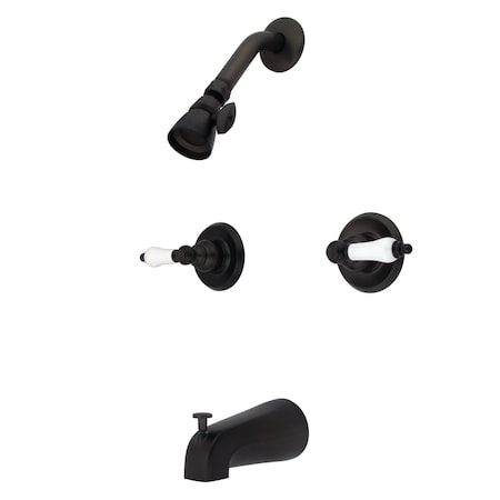 Kingston Brass Tub and Shower Faucet, Oil Rubbed Bronze, Wall Mount KB245PL
