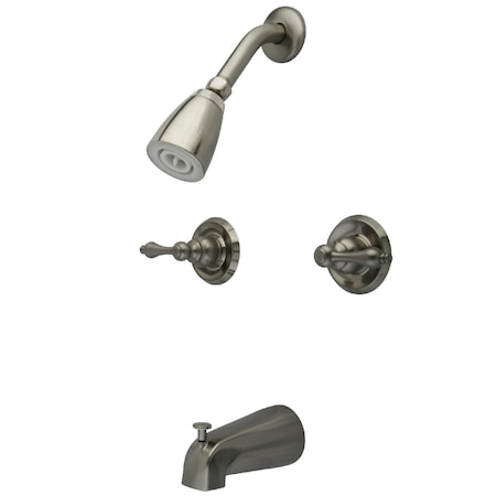 Kingston Brass Tub and Shower Faucet, Brushed Nickel, Wall Mount KB248AL