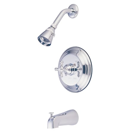 Kingston Brass Tub and Shower Faucet, 3, Wall Mount, Polished Chrome KB2631BX