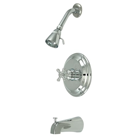 Kingston Brass Tub and Shower Faucet, Standard, 3, Wall Mount, Polished Chrome KB2631BXT