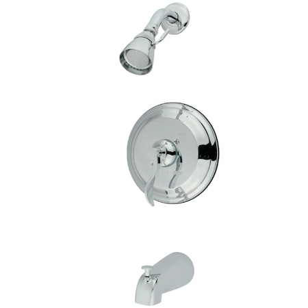 Kingston Brass Tub and Shower Faucet, Standard, 3, Wall Mount, Polished Chrome KB2631DFL
