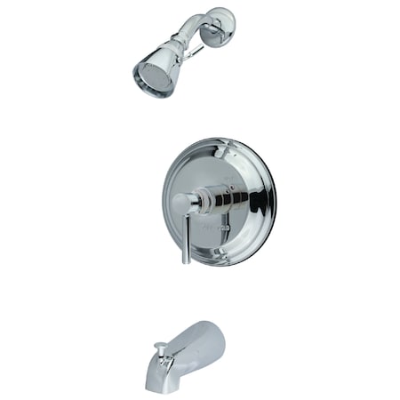 Kingston Brass Tub and Shower Faucet, Standard, 3, Wall Mount, Polished Chrome KB2631DL