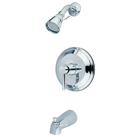 Kingston Brass Tub and Shower Faucet, Standard, 3, Wall Mount, Polished Chrome KB2631DLT