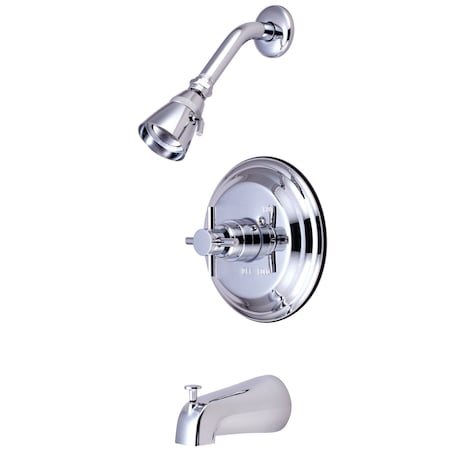 Kingston Brass Tub and Shower Faucet, Standard, 3, Wall Mount, Polished Chrome KB2631DXT