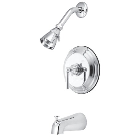 Kingston Brass Tub and Shower Faucet, Standard, 3, Wall Mount, Polished Chrome KB2631EL