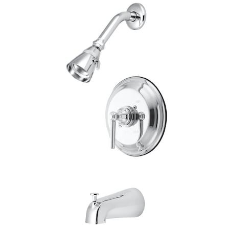 Kingston Brass Tub and Shower Faucet, Standard, 3, Wall Mount, Polished Chrome KB2631ELT