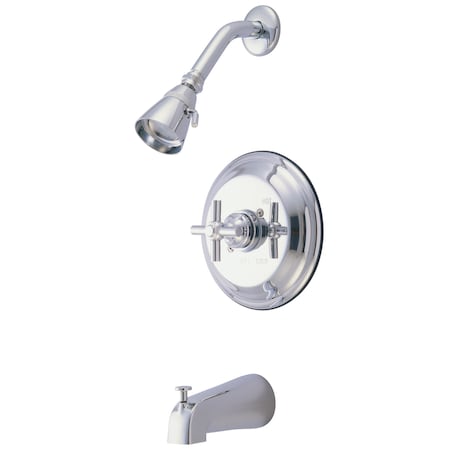 Kingston Brass Tub and Shower Faucet, Standard, 3, Wall Mount, Polished Chrome KB2631EX