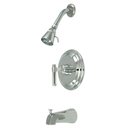Kingston Brass Tub and Shower Faucet, Standard, 3, Wall Mount, Polished Chrome KB2631ML