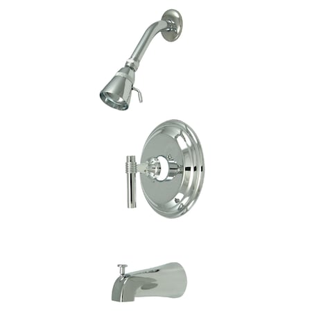 Kingston Brass Tub and Shower Faucet, Standard, 3, Wall Mount, Polished Chrome KB2631MLT