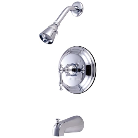 Kingston Brass Tub and Shower Faucet, Standard, 3, Wall Mount, Polished Chrome KB2631NL