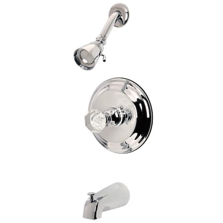 Kingston Brass Tub and Shower Faucet, Standard, 5-1/8", 3, Wall Mount, Polished Chrome KB2631WCL