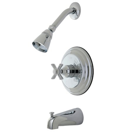 Kingston Brass Tub and Shower Faucet, Standard, 3, Wall Mount, Polished Chrome KB2631ZX