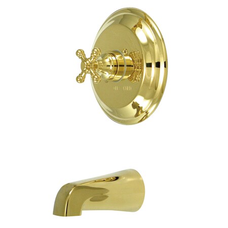 Kingston Brass Tub and Shower Faucet, Standard, 2, Wall Mount, Polished Brass KB2632BXTO