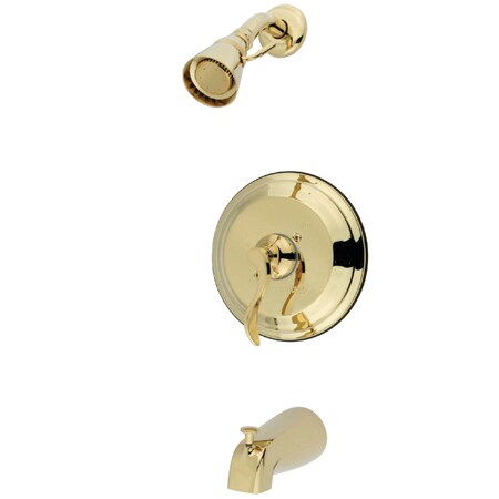 Kingston Brass Tub and Shower Faucet, Standard, 3, Wall Mount, Polished Brass KB2632DFL