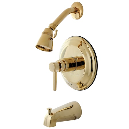 Kingston Brass Tub and Shower Faucet, Standard, 3, Wall Mount, Polished Brass KB2632DL