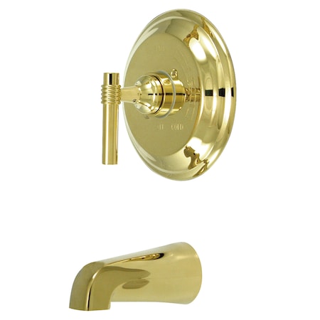 Kingston Brass Tub and Shower Faucet, Standard, 2, Wall Mount, Polished Brass KB2632MLTO