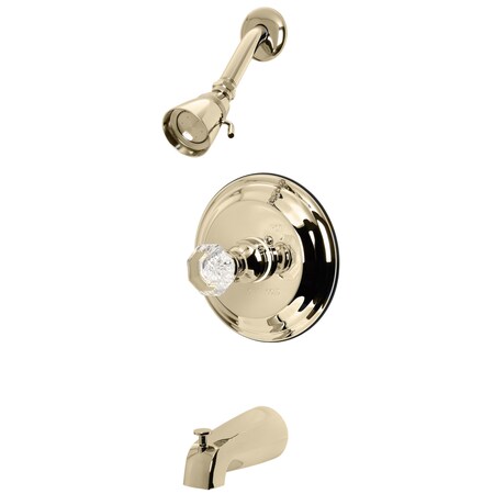 Kingston Brass Tub and Shower Faucet, Standard, 5-1/8", 3, Wall Mount, Polished Brass KB2632WCL
