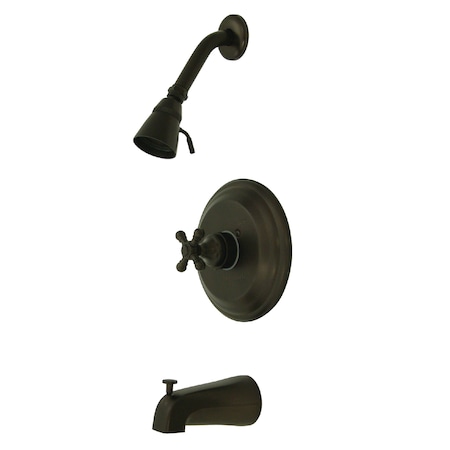 Kingston Brass Tub and Shower Faucet, Standard, 3, Wall Mount, Oil Rubbed Bronze KB2635BX