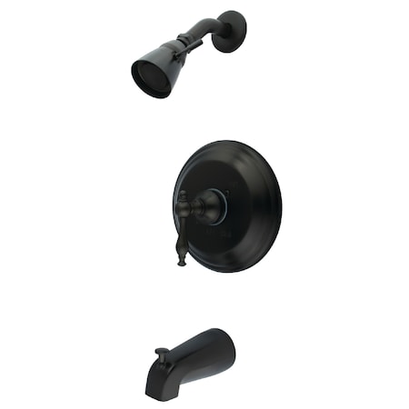 Kingston Brass Tub and Shower Faucet, Standard, 3, Wall Mount, Oil Rubbed Bronze KB2635NL