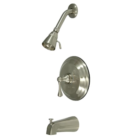 Kingston Brass Tub and Shower Faucet, Standard, 3, Wall Mount, Brushed Nickel KB2638BL