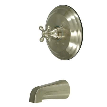 Kingston Brass Tub and Shower Faucet, Standard, 2, Wall Mount, Brushed Nickel KB2638BXTO