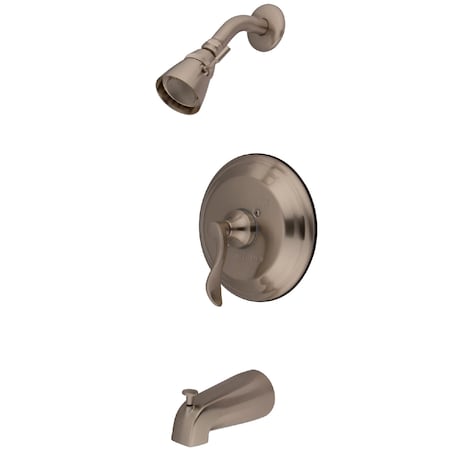 Kingston Brass Tub and Shower Faucet, Standard, 3, Wall Mount, Brushed Nickel KB2638DFL