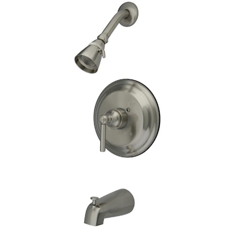 Kingston Brass Tub and Shower Faucet, Standard, 3, Wall Mount, Brushed Nickel KB2638EL