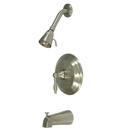 Kingston Brass Tub and Shower Faucet, 3, Wall Mount, Brushed Nickel KB2638KL