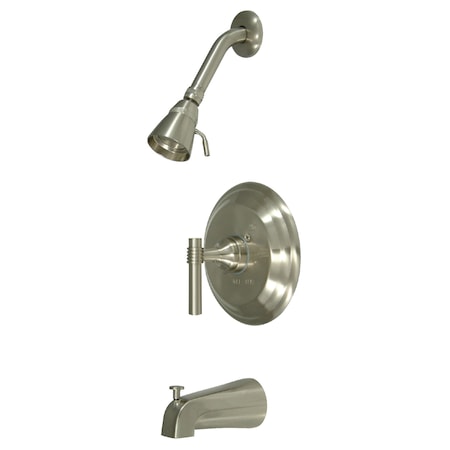 Kingston Brass Tub and Shower Faucet, Standard, 3, Wall Mount, Brushed Nickel KB2638ML