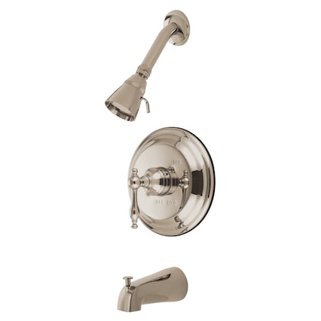Kingston Brass Tub and Shower Faucet, 3, Wall Mount, Brushed Nickel KB2638NL