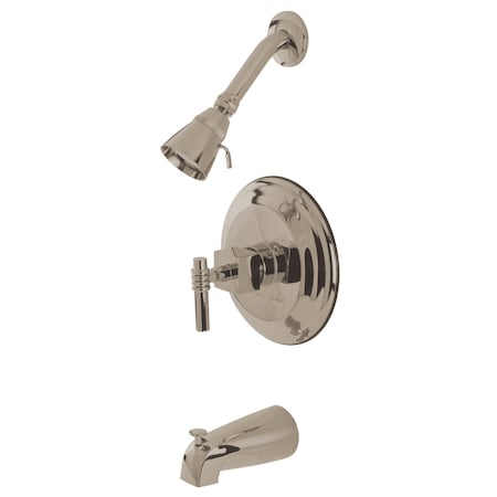 Kingston Brass Tub and Shower Faucet, Standard, 3, Wall Mount, Brushed Nickel KB2638QL