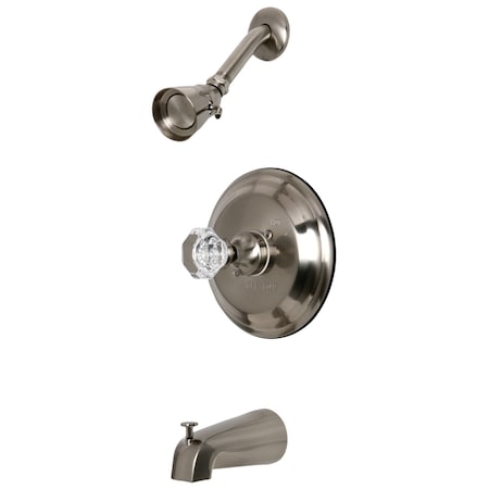 Kingston Brass Tub and Shower Faucet, Standard, 5-1/8", 3, Wall Mount, Brushed Nickel KB2638WCL