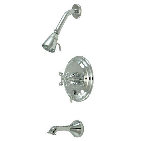 Kingston Brass KB36310AX Tub & Shower Faucet with Metal Cross Handle KB36310AX