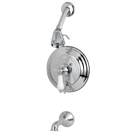 Kingston Brass Tub and Shower Faucet, Standard, 3, Wall Mount, Polished Chrome KB36310PL