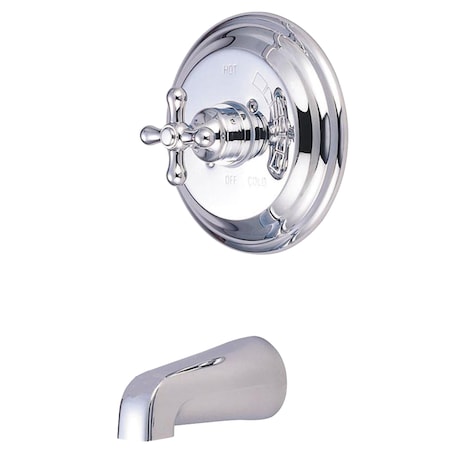 Kingston Brass Tub and Shower Faucet, Standard, 2, Wall Mount, Polished Chrome KB3631AXTO