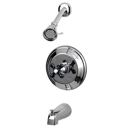 Kingston Brass Tub and Shower Faucet, Standard, 3, Wall Mount, Polished Chrome KB3631PKX