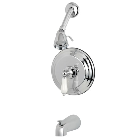 Kingston Brass Tub and Shower Faucet, Standard, 3, Wall Mount, Polished Chrome KB3631PL