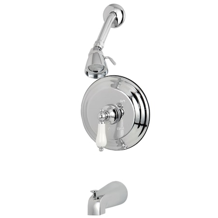 Kingston Brass Tub and Shower Faucet, Standard, 3, Wall Mount, Polished Chrome KB3631PLT