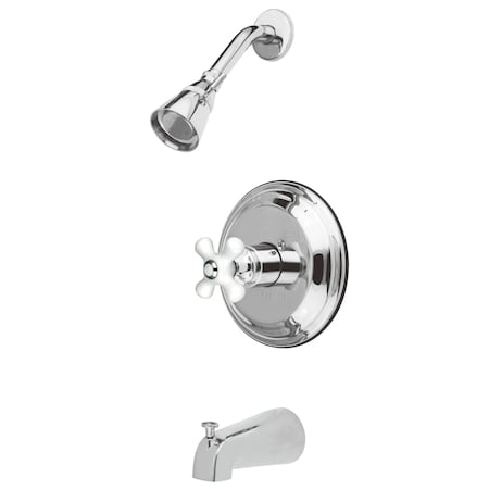 Kingston Brass Tub and Shower Faucet, Standard, 3, Wall Mount, Polished Chrome KB3631PX