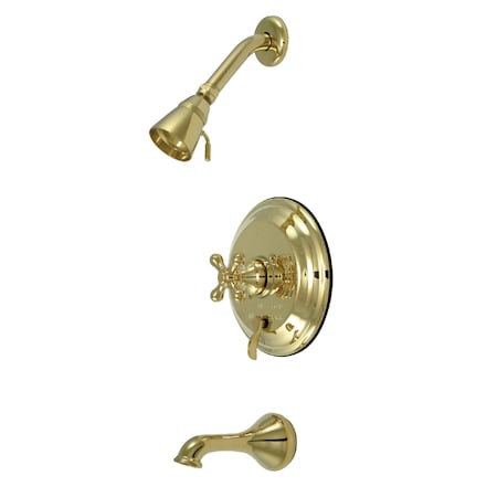 Kingston Brass KB36320AX Tub & Shower Faucet with Metal Cross Handle KB36320AX