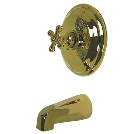 Kingston Brass Tub and Shower Faucet, Standard, 2, Wall Mount, Polished Brass KB3632AXTO