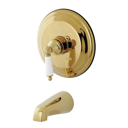 Kingston Brass Tub and Shower Faucet, Standard, 2, Wall Mount, Polished Brass KB3632PLTO