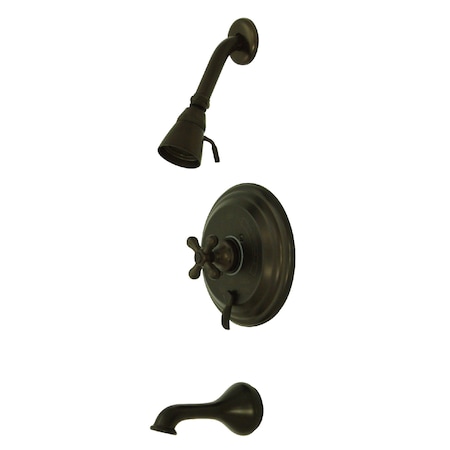 Kingston Brass Tub and Shower Faucet, Standard, 3, Wall Mount, Oil Rubbed Bronze KB36350AXT