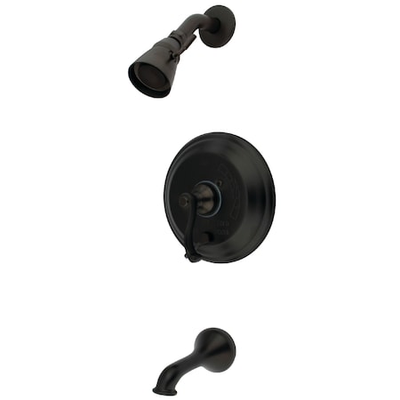 Kingston Brass Tub and Shower Faucet, Standard, 3, Wall Mount, Oil Rubbed Bronze KB36350FL